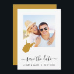 Cartão de Salvar a Data do Casamento com Foto do M<br><div class="desc">Deixe os convidados saberem que precisam salvar a data do seu casamento com este lindo cartão de foto minimalista com um esboço do mapa do local do seu evento.</div>