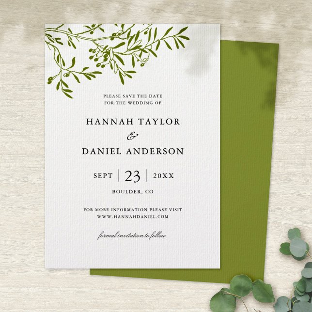 Cartão de salvar a data do Ramo de Oliveira (Criador carregado)