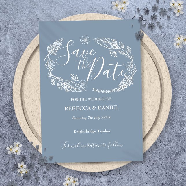 Cartão de Salvar a Data Floral Rústico Country (Rustic Country Floral Save the Date Card)