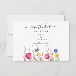 Cartão de Salvar a Data Jardim Boho Flores Selvage