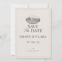 Cartão de Salvar a Data Oak & Ivory Flat