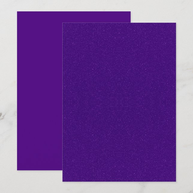 Cartão de Salvar a Data Roxo Real Brilho Flat (Frente/Verso)