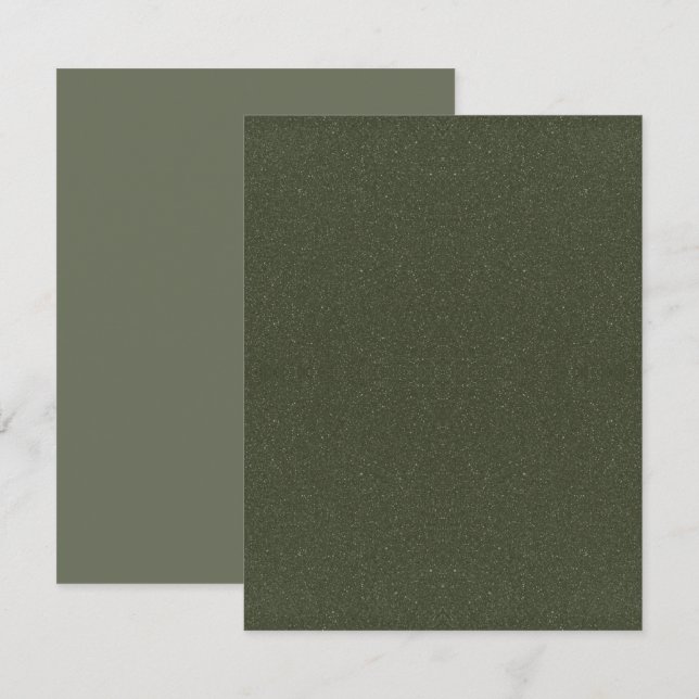 Cartão de Salvar a Data Verde Musgo - Personalizad (Frente/Verso)