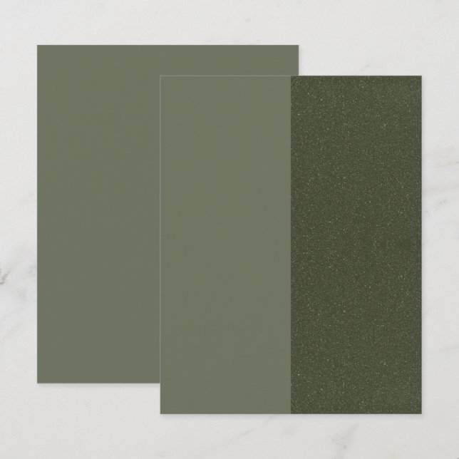 Cartão de Salvar a Data Verde Musgo Texturizado Pl (Frente/Verso)