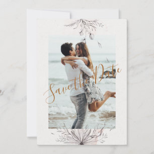 Cartão de Salvar Data de Casamento com Foto de Pês