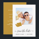 Cartão de Salvar Data de Casamento com Mapa de Was<br><div class="desc">Deixe os convidados saberem para salvar a data do seu casamento com este lindo cartão de foto minimalista com um esboço do mapa do local do seu evento.</div>
