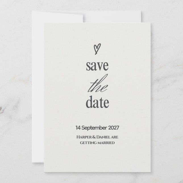Cartão de Salvar Data de Casamento com Roteiro de  (Frente)