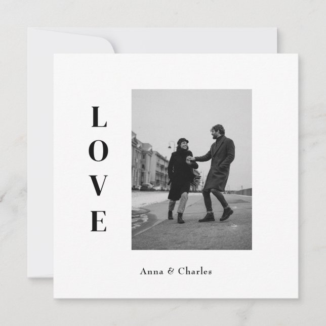 Cartão de Salvar Data de Fotografia de AMOR Modern (Frente)