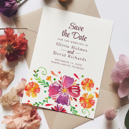 Cartão de Salve a Data da Festa Floral Mexicana Co