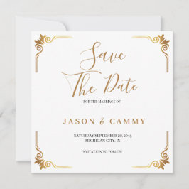Cartão de Salve a Data de Casamento Elegante Doura