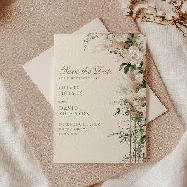 Cartão de Salve o Dia de Casamento com Grama das P