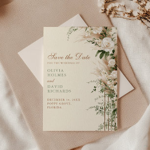 Cartão de Salve o Dia de Casamento com Grama das P