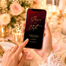 Cartão de Salve o Dia de Casamento Elegante Dourad
