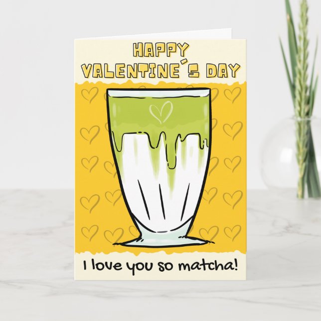Cartão de São Valentão do Matcha Engraçado (Frente)