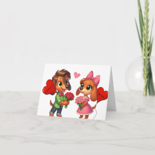 Cartão de São Valentim Adorável Dachshund