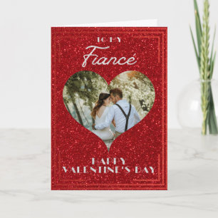 Cartão de São Valentim com Brilho e Foto Personali