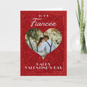 Cartão de São Valentim com Brilho e Foto Personali