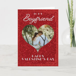 Cartão de São Valentim com Brilho e Foto Personali