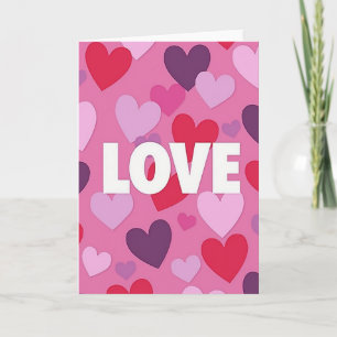 Cartão de São Valentim de Amor Gráfico Rosa