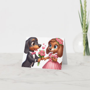 Cartão de São Valentim de Dachshund Animado