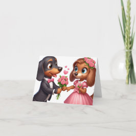 Cartão de São Valentim de Dachshund Animado
