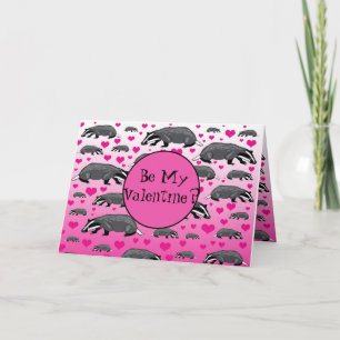 Cartão de São Valentim de Texugo Personalizado