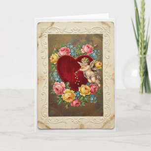 Cartão de São Valentim do Amor Cupido Vintage