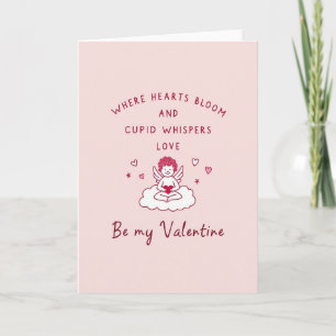 Cartão de São Valentim do Cupido Romântico