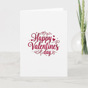 Cartão de São Valentim Simples com Letra Vermelha