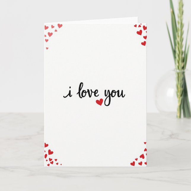 Cartão de São Valentim Vermelho Eu Te Amo (Frente)