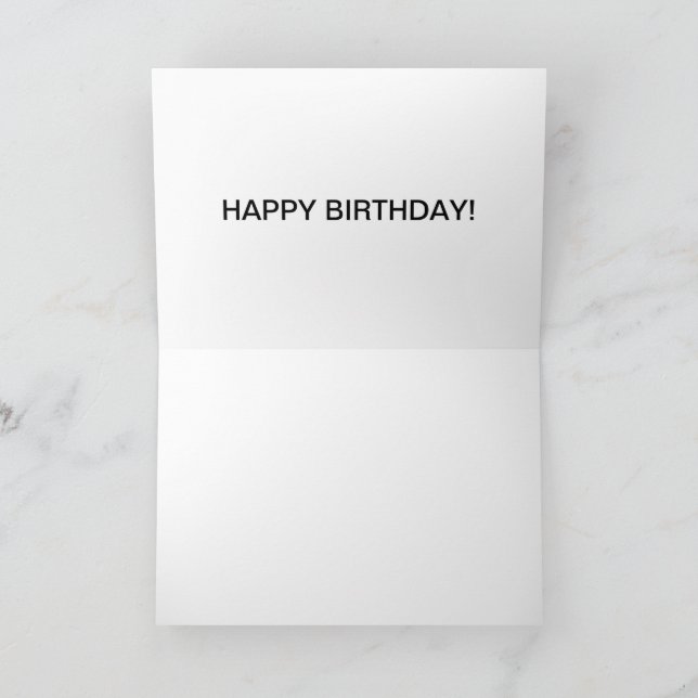 Cartão de saudação 5X7. Feliz aniversário da vaca  (Interior)