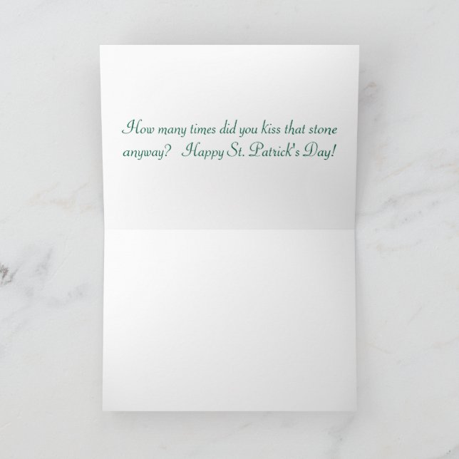 Cartão de saudação 5x7. rua feliz. dia de patrick. (Interior)