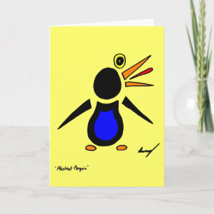 Cartão de Saudação abstrato Penguin - Amarelo