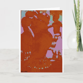 Cartão de Saudação Afro-Drummers-Tribal ArtBlank