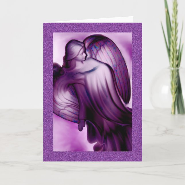 Cartão de Saudação Anjo Roxo (Frente)
