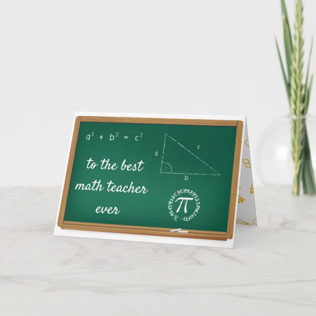 Cartão de Saudação ao Melhor Professor de Matemáti (Frente)