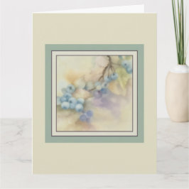 Cartão de Saudação Aquarela de Mirtilo