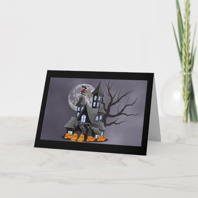 cartão de saudação assustador de halloween (Frente)