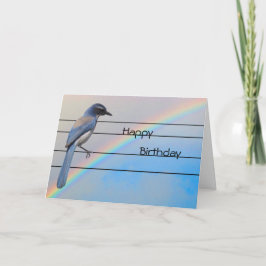 Cartão de Saudação - Ave Azul de Aniversário