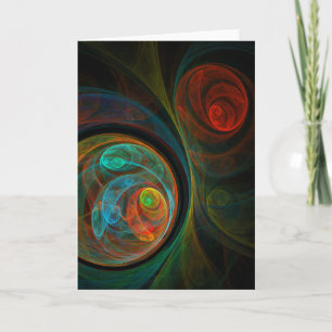 Cartão de Saudação Azul Abstrato de Arte