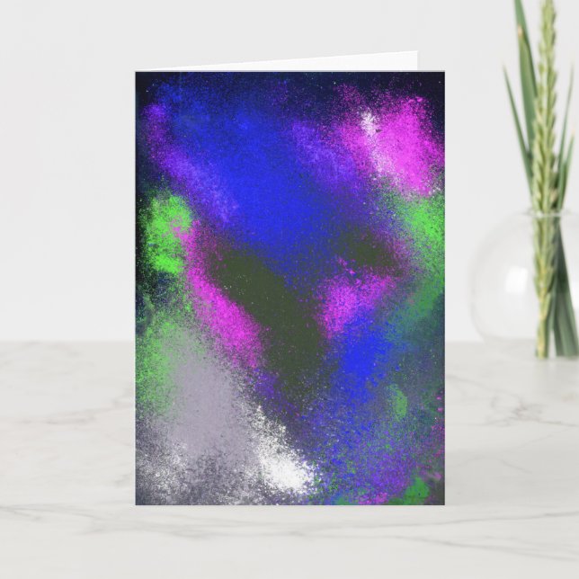 Cartão de Saudação Azul de Clusters (Frente)