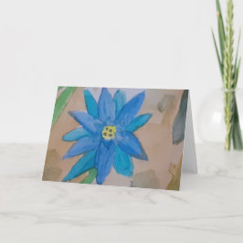 Cartão de saudação azul para flores