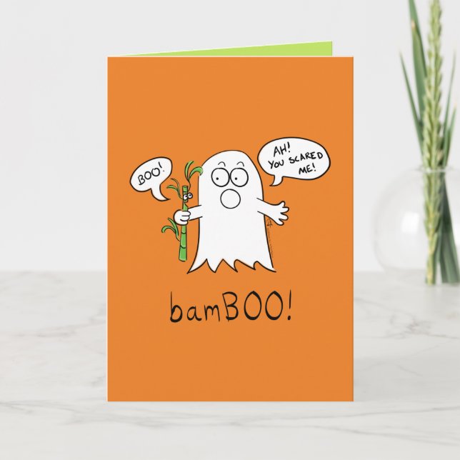Cartão de Saudação BamBOO Ghost Halloween (Frente)