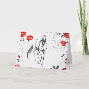 Cartão de Saudação Barroco Horse (Vazio)