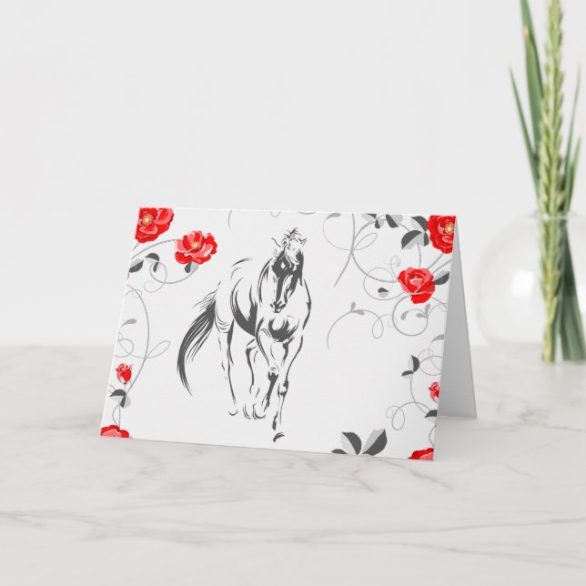 Cartão de Saudação Barroco Horse (Vazio) (Frente)