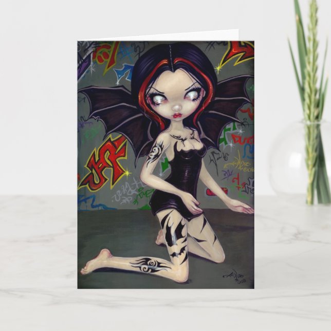 Cartão de saudação "Bat Tattoos" (Frente)