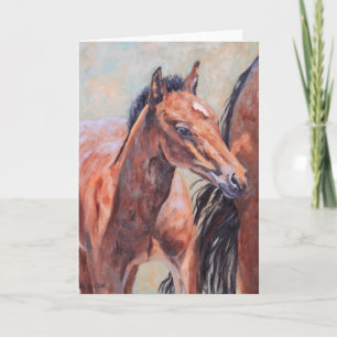 Cartão de Saudação Bay Roan Foal All Occasion