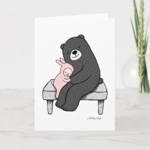 Cartão de Saudação Bear & Bunny Bear Arte Amada