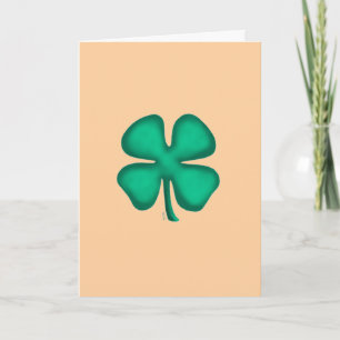 Cartão de saudação bege Lucky 4 Leaf Irish Clover