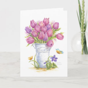 Cartão de Saudação Birthday Tulip Pail